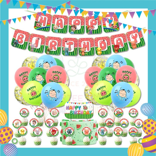 ParteeTime Kids Birthday Party Celebration Decoration Set Baby Blue 4 in 1 Majlis Sambutan Hari Jadi Kanak-Kanak