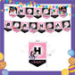 ParteeTime Kids Birthday Party Celebration Decoration Set Black Pink 4 in 1 Hiasan Majlis Sambutan Hari Jadi Kanak-Kanak