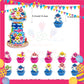 ParteeTime Kids Birthday Party Celebration Decoration Set Baby Shark 4 in 1 Banner Balloon Cake Cupcake Topper Hari Jadi