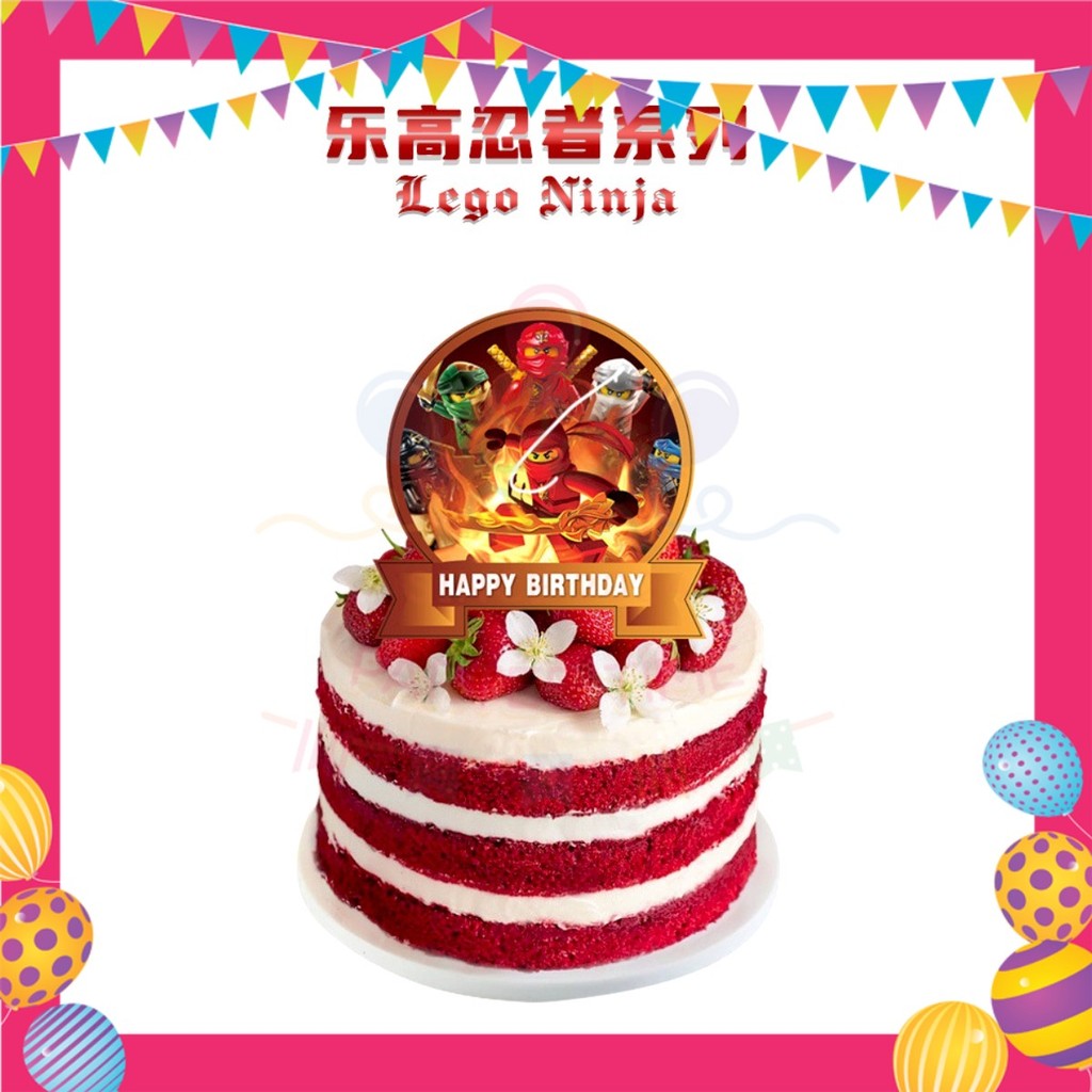 ParteeTime Kids Ninjago Theme Decorations Birthday Party Supplies Banners Backdrop Set Hiasan Hari Jadi Kanak-Kanak