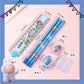 Parteetime Kids Labubu Handheld Boxed Cartoon Stationery Set Pencil Ruler Eraser Stationery Gift Box