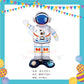 ParteeTime Astronaut Birthday Theme Decorations Kids Birthday Balloon Banner Hang Swirl Backdrop Tablecloth Cake Topper