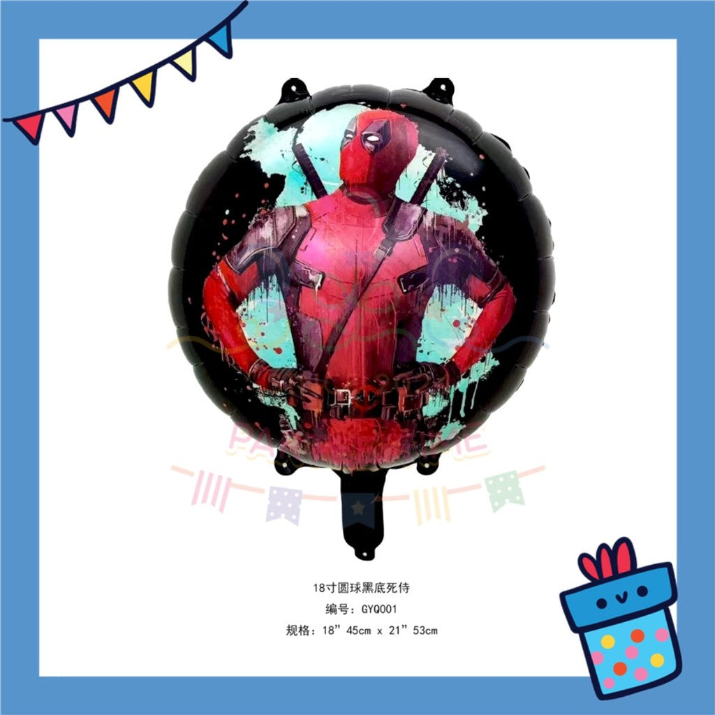 ParteeTime Kids Cartoon Wolverine Dead Pool Themed Foil Balloon Birthday Party Decoration Foil Belon Parti Hari Jadi