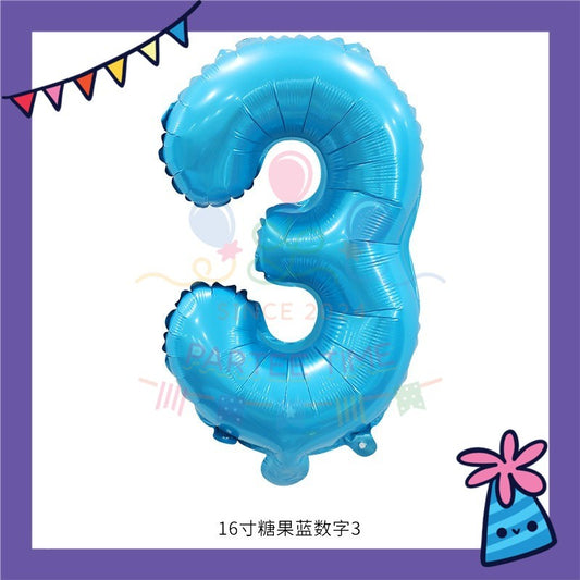 ParteeTime Blue Digital Foil Ballon 16 Inch 0 Number Balloon Birthday Party Foil Balloons Vibrant Shiny Decorations
