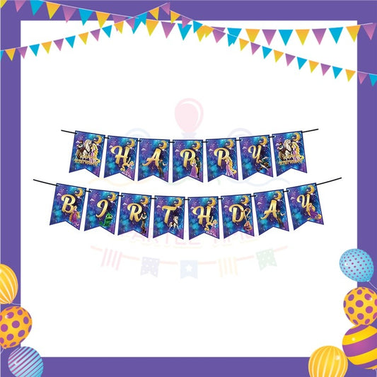 ParteeTime Kids Birthday Party Celebration Decoration Set Princess Rapunzel 4 in 1 Majlis Sambutan Hari Jadi Kanak-Kanak