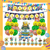 ParteeTime Kids Birthday Party Celebration Decoration Set Spongebob Patrick 4 in 1 Majlis Sambutan Hari Jadi Kanak-Kanak