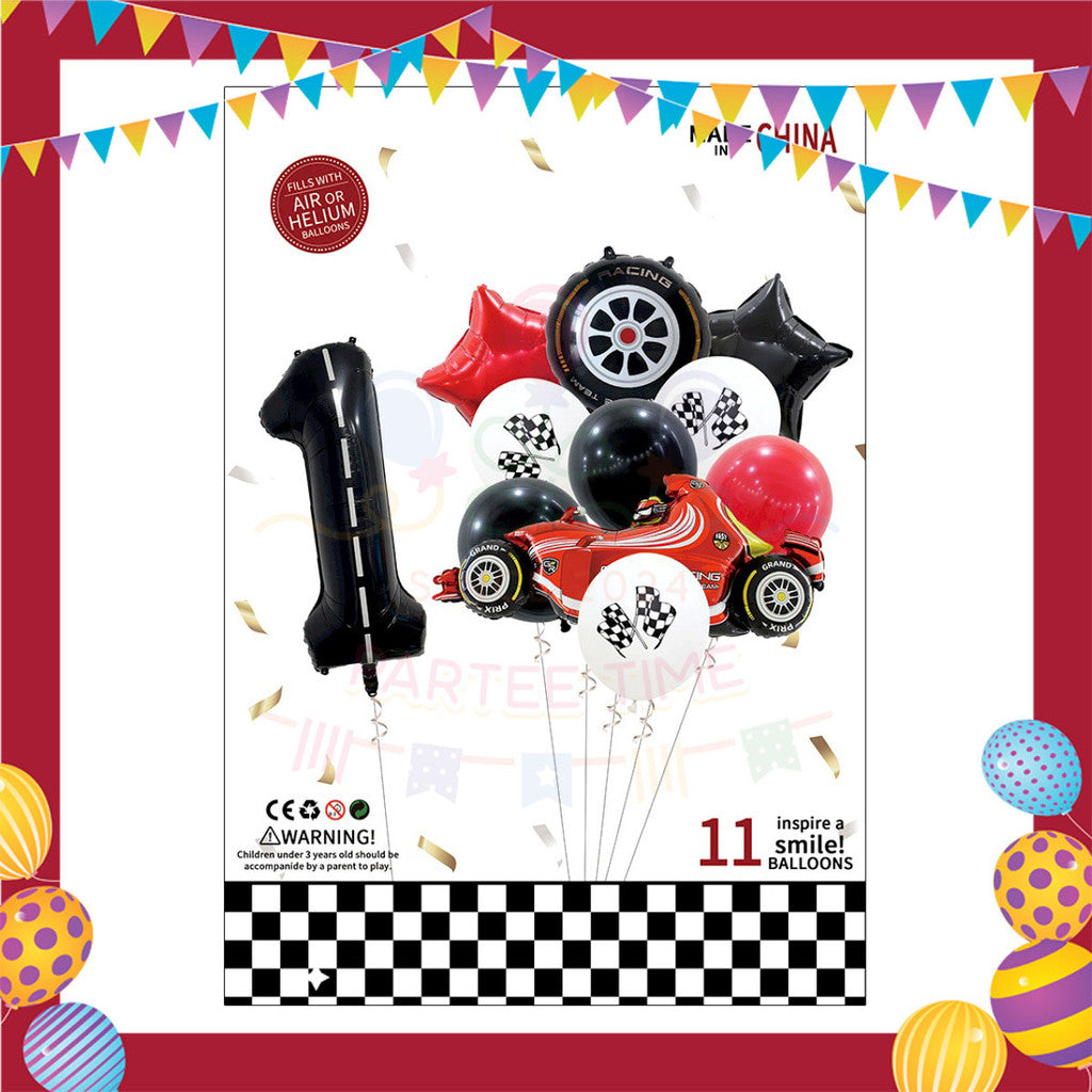 ParteeTime Kids Number 0-9 Birthday Party Decoration 11pcs Set Foil Balloon Set Belon Hiasan Parti Hari Jadi Kanak-Kanak