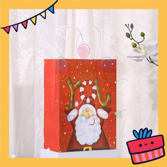 ParteeTime Birthday Kids 1pcs Christmas Party Favor Gift Bags with Handle Paper Bag Doorgift Packaging Goodies Bag Gift