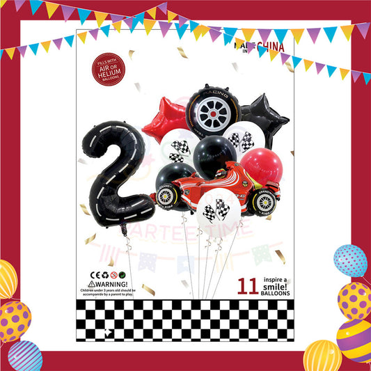 ParteeTime Kids Number 0-9 Birthday Party Decoration 11pcs Set Foil Balloon Set Belon Hiasan Parti Hari Jadi Kanak-Kanak