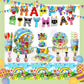 ParteeTime Kids Sprunki Theme Decorations Birthday Party Supplies Banners Backdrop Set Hiasan Hari Jadi Kanak-Kanak