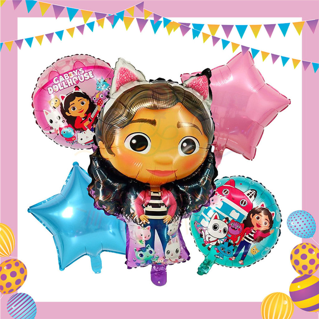 ParteeTime Kids Birthday Party Celebration Decoration Set Dollhouse Doll House Gabby 4 in 1 Hiasan Majlis Sambutan Hari Jadi Kanak-Kanak