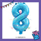 ParteeTime Blue Digital Foil Ballon 16 Inch 0 Number Balloon Birthday Party Foil Balloons Vibrant Shiny Decorations