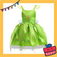 ParteeTime Kids Girls Green Tinker Bell Dress Cosplay Costumes Halloween Fairy Princess Fancy