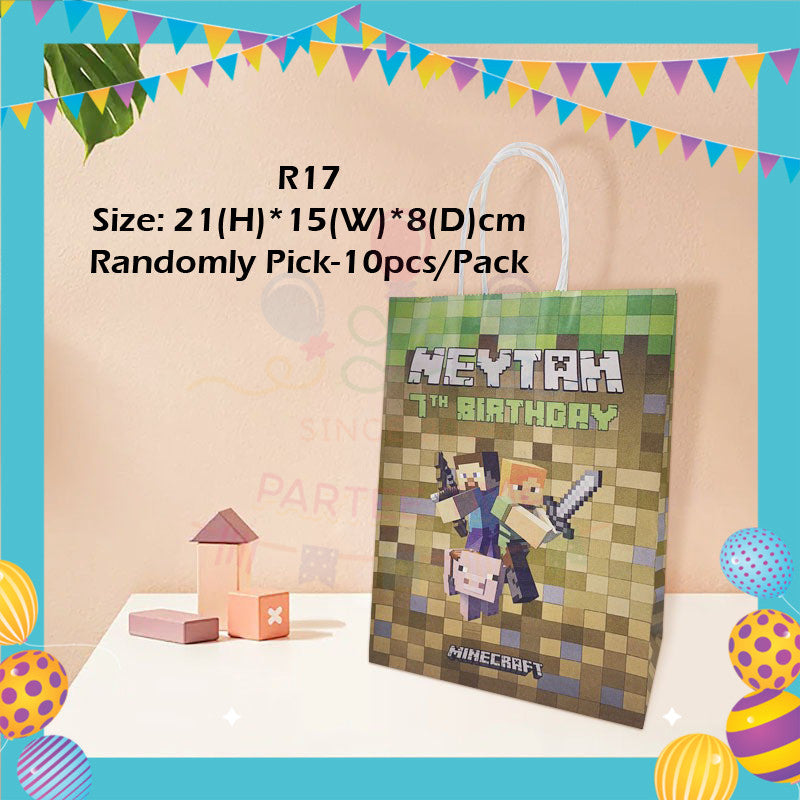 ParteeTime Kids Birthday Party Celebration Decoration Set Minecraft Steve 4 in 1 Majlis Sambutan Hari Jadi Kanak-Kanak
