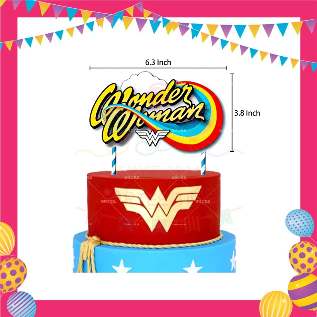 ParteeTime Kids Birthday Party Celebration Decoration Set Wonder Woman 4 in 1 Sambutan Hiasan Hari Jadi Kanak-Kanak