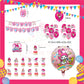 ParteeTime Kids Birthday Party Celebration Decoration Set Melody 4 in 1 Banner Balloon Cupcake Topper Parti Hari Jadi