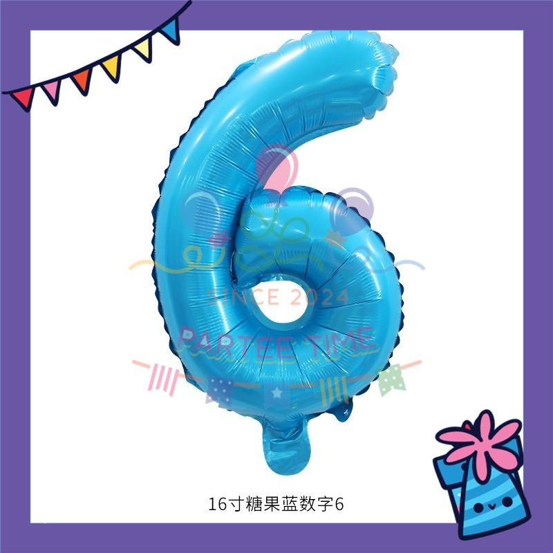 ParteeTime Blue Digital Foil Ballon 16 Inch 0 Number Balloon Birthday Party Foil Balloons Vibrant Shiny Decorations