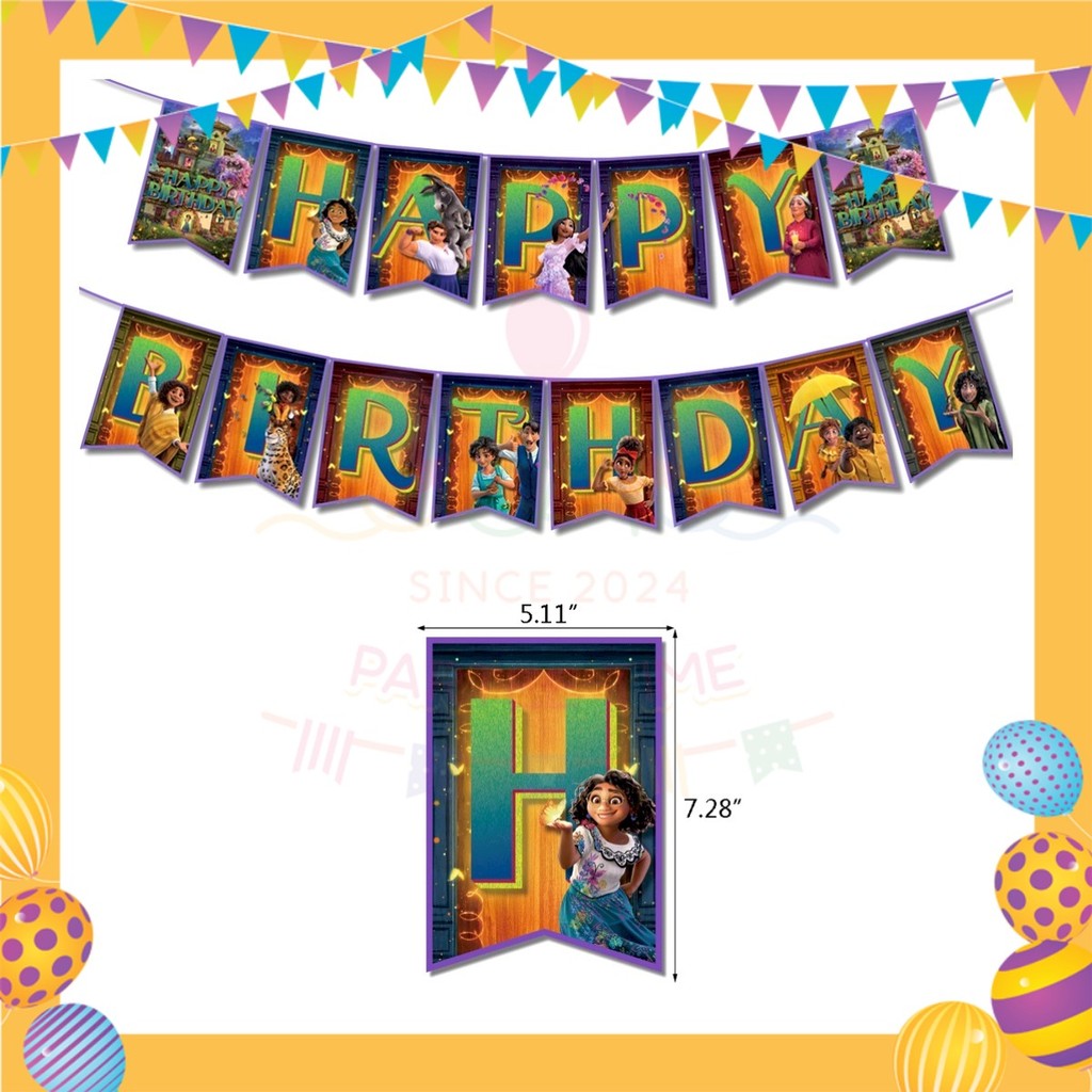 ParteeTime Kids Birthday Party Celebration Decoration Set Encanto 4 in 1 Majlis Sambutan Hari Jadi Kanak-Kanak