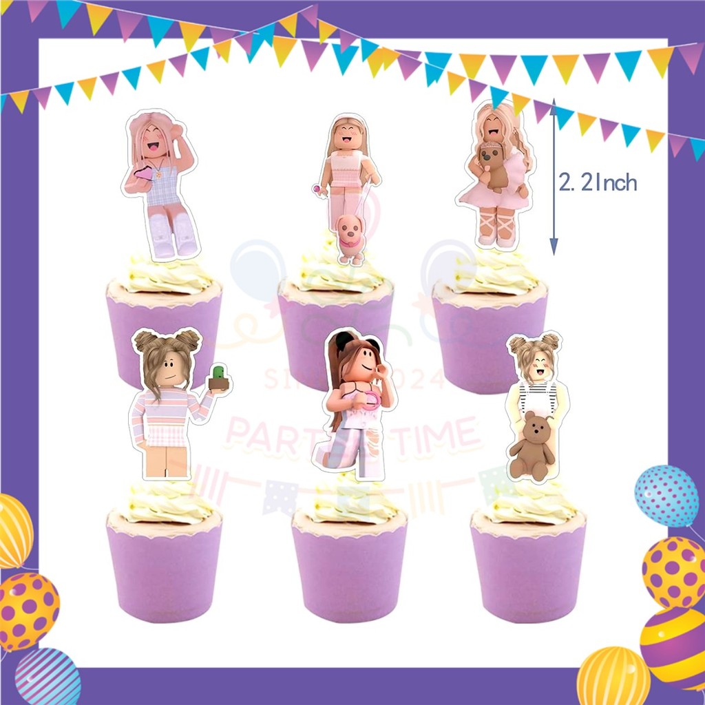 ParteeTime Kids Birthday Party Celebration Decoration Set Roblox Girl 4 in 1 Majlis Sambutan Hari Jadi Kanak-Kanak