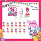 ParteeTime Kids Birthday Party Celebration Decoration Set Melody 4 in 1 Banner Balloon Cupcake Topper Parti Hari Jadi