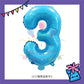 ParteeTime Blue Digital Foil Ballon 16 Inch 0 Number Balloon Birthday Party Foil Balloons Vibrant Shiny Decorations