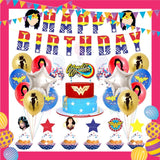 ParteeTime Kids Birthday Party Celebration Decoration Set Wonder Woman 4 in 1 Sambutan Hiasan Hari Jadi Kanak-Kanak