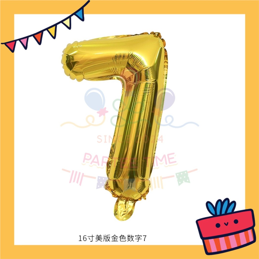 ParteeTime Gold Digital Foil Ballon 16 Inch 0 Number Balloon Birthday Party Foil Balloons Vibrant Shiny Decorations