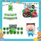 ParteeTime Kids Birthday Party Celebration Decoration Set Minecraft Steve 4 in 1 Majlis Sambutan Hari Jadi Kanak-Kanak