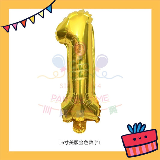 ParteeTime Gold Digital Foil Ballon 16 Inch 0 Number Balloon Birthday Party Foil Balloons Vibrant Shiny Decorations