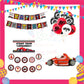 ParteeTime Kids Birthday Party Celebration Decoration Set Racing Car 4 in 1 Majlis Sambutan Hari Jadi Kanak-Kanak