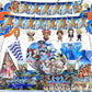 ParteeTime Kids One Piece Birthday Theme Decorations Party Balloon Banners Hang Swirls Backdrop Tablecloth Cake Topper