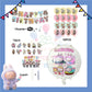 ParteeTime Kids Birthday Party Celebration Decoration Set Labubu 4 in 1 Banner Balloon Cake Cupcake Topper