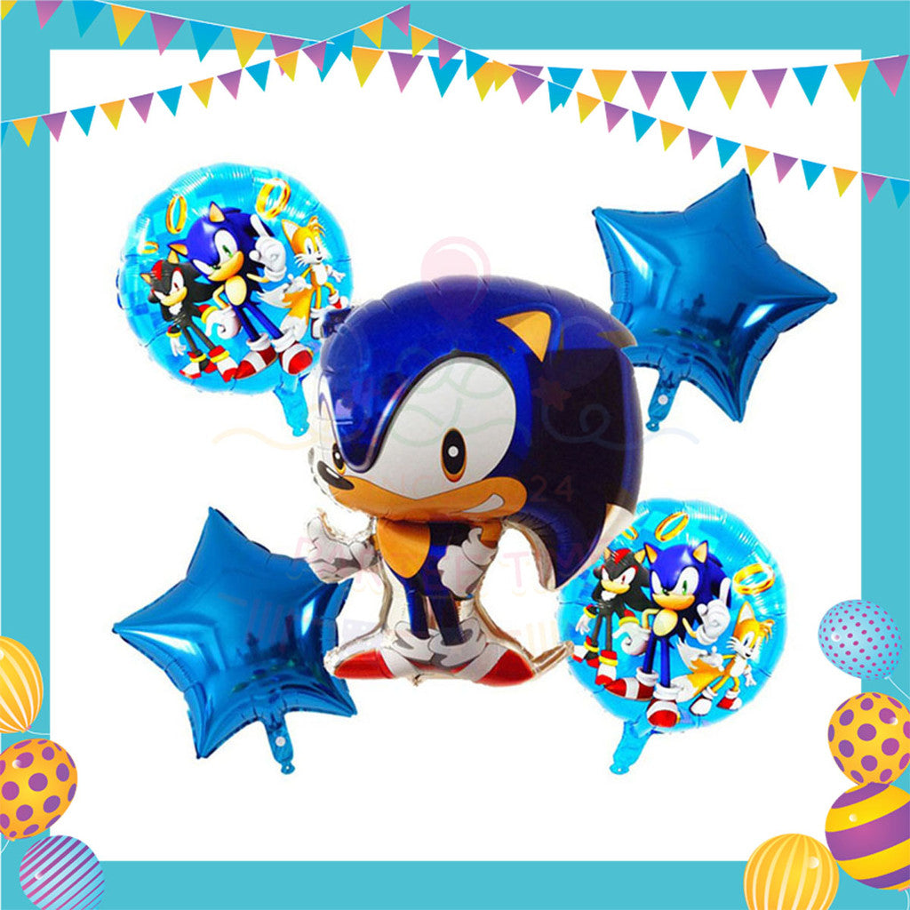 ParteeTime Kids Birthday Party Celebration Decoration Set New Sonic 4 in 1 Hiasan Majlis Sambutan Hari Jadi Kanak-Kanak