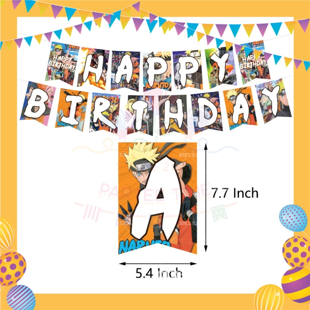 ParteeTime Kids Birthday Party Celebration Decoration Set Naruto 4 in 1 Majlis Sambutan Hari Jadi Kanak-Kanak