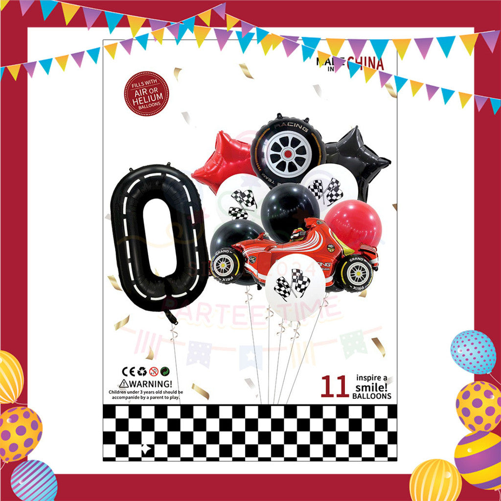 ParteeTime Kids Number 0-9 Birthday Party Decoration 11pcs Set Foil Balloon Set Belon Hiasan Parti Hari Jadi Kanak-Kanak