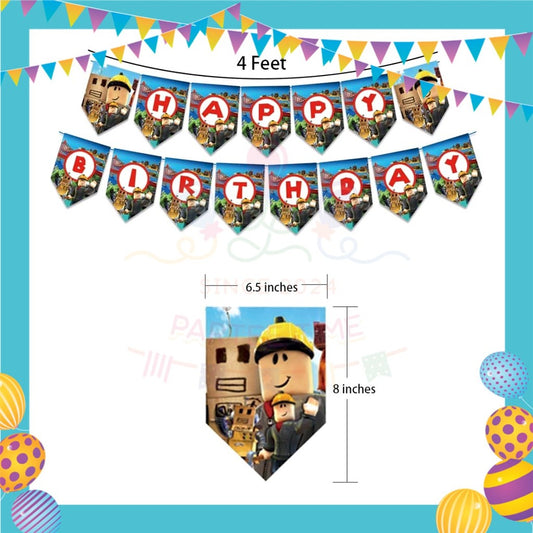ParteeTime Kids Birthday Party Celebration Decoration Set Roblox 4 in 1 Hiasan Majlis Sambutan Hari Jadi Kanak-Kanak