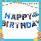 ParteeTime Astronaut Birthday Theme Decorations Kids Birthday Balloon Banner Hang Swirl Backdrop Tablecloth Cake Topper